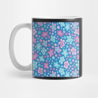 RETRO GROOVY FLORALS YELLOW, PINK, MAGENTA, BLUE Y2K 2000S Mug